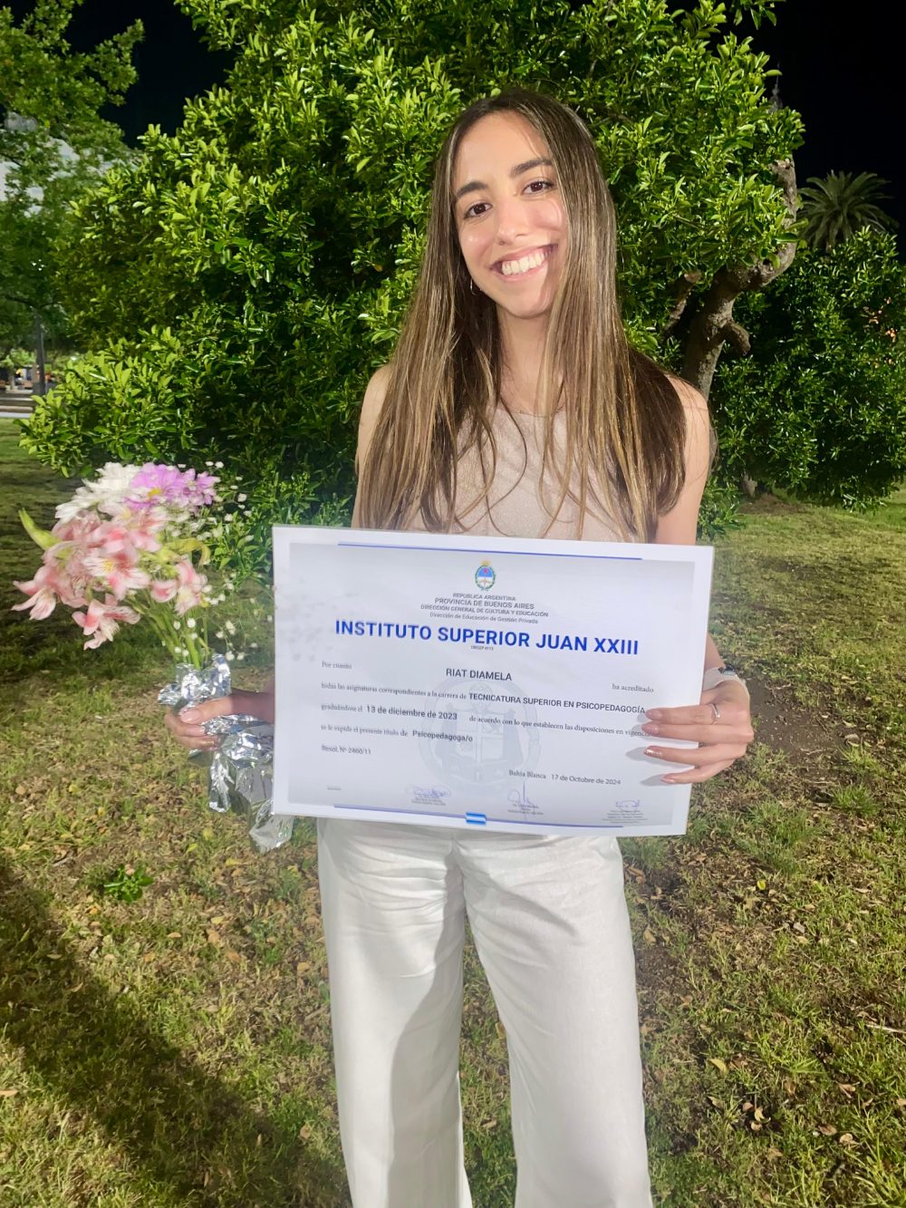 Diamela Riat, Licenciada en Psicopedagogía